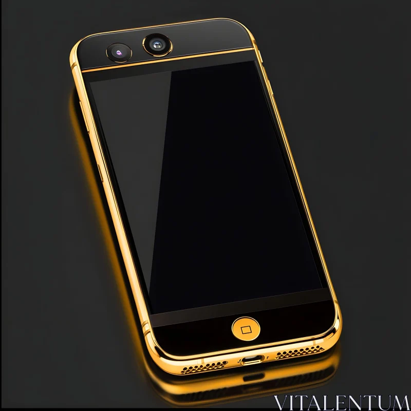 Elegant Gold Smartphone with Black Touchscreen AI Image