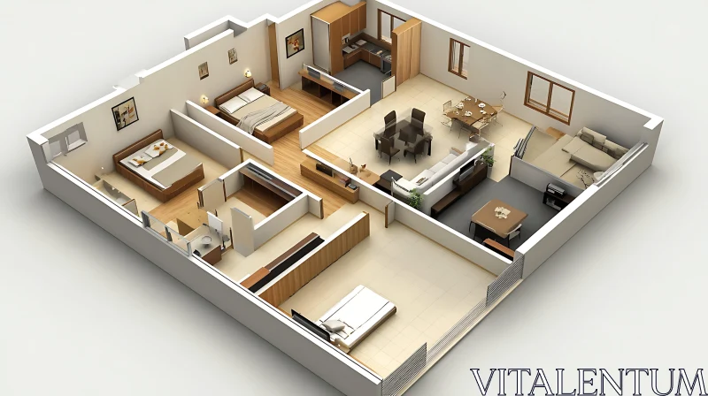 Modern Home Interior Layout Concept AI Image