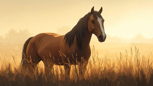 Graceful Horse at Sunset