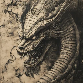 Ancient Dragon Sepia Art