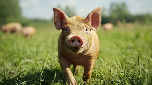 Charming Farm Piglet in Nature
