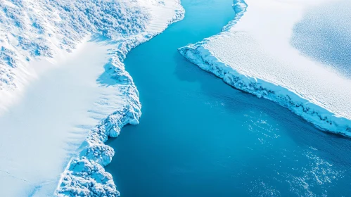 Icy River Amid Pristine Snow