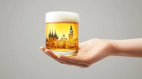 Urban Reflection: A Beer Glass City