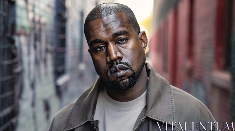 AI ART Kanye West Alleyway Fashion Portrait