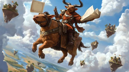 Fantasy Sky Minotaur Horse Rider