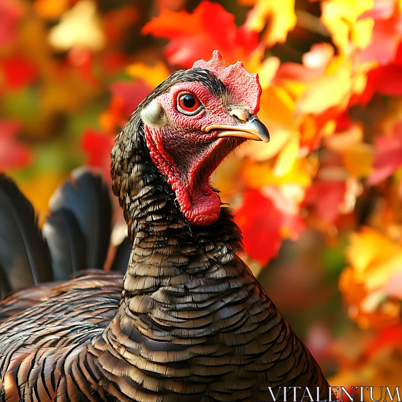 Chicken in Autumnal Splendor AI Image