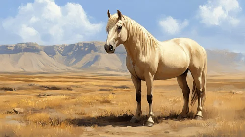 Serene Desert with Horse Portrait