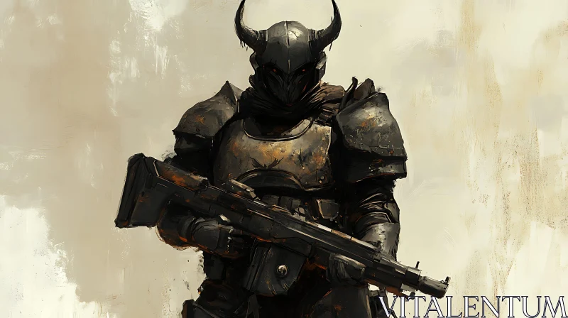 AI ART Dark Armor Warrior Sci-fi Concept Art