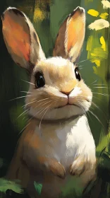 Charming Rabbit in Lush Forest