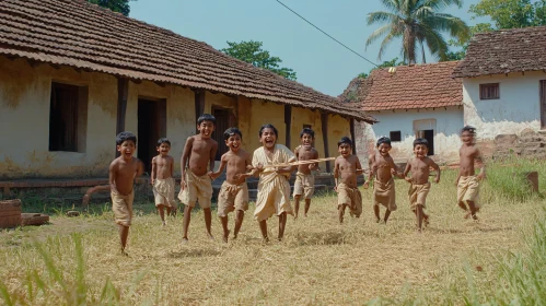 Kids Playing in Village