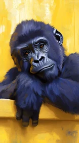 Gorilla Portrait in Bold Colors