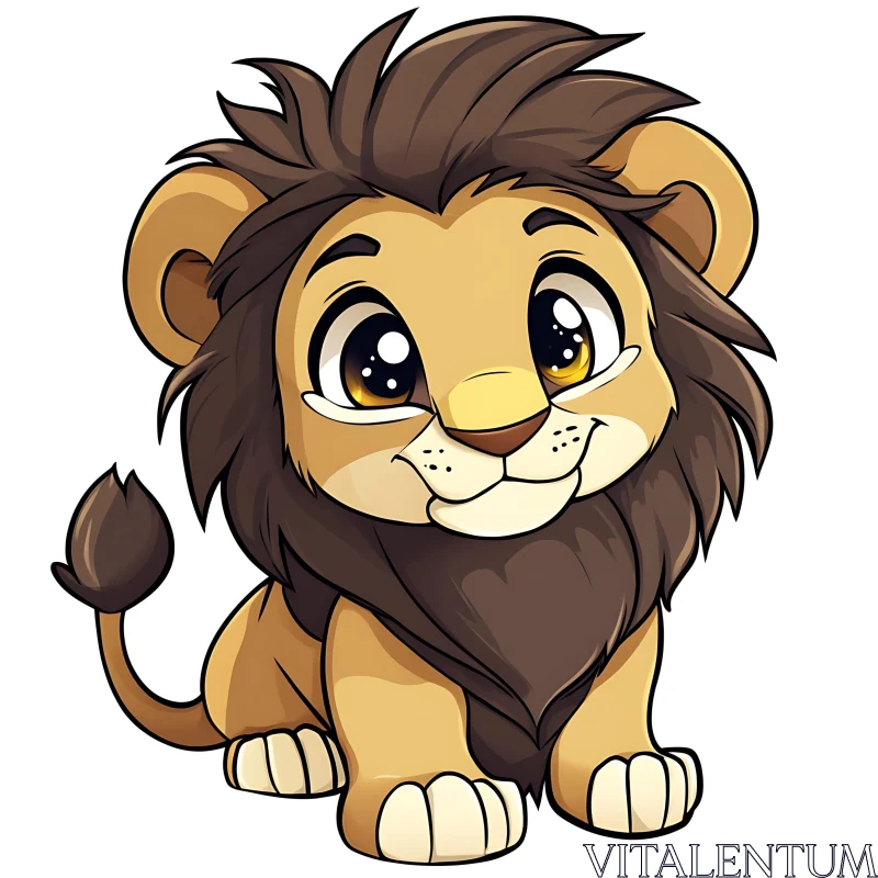 AI ART Cute Lion Cartoon