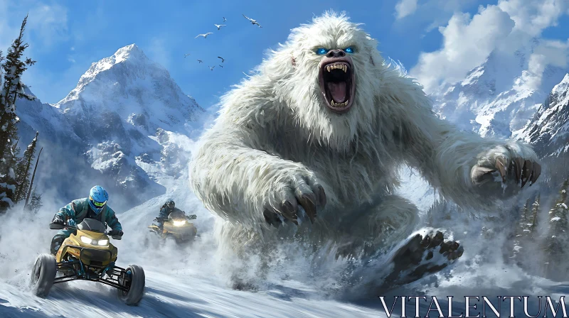 AI ART Abominable Snowman Chase Scene