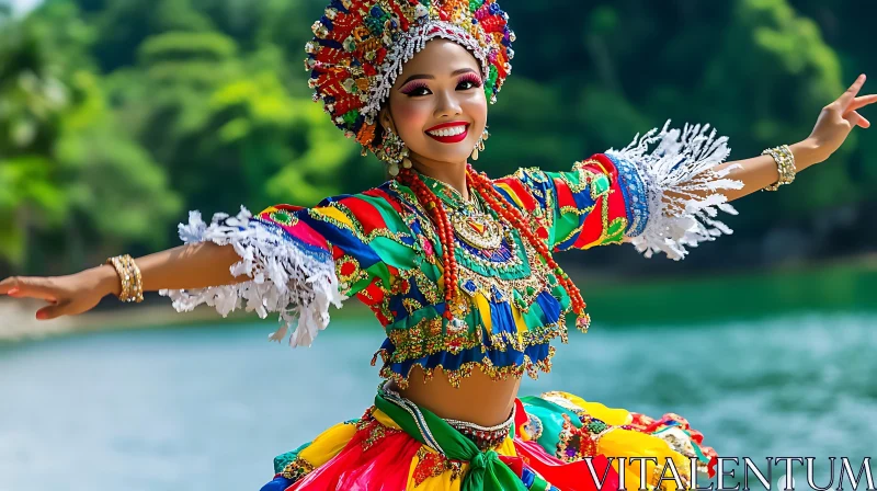 Colorful Traditional Dancer Portrait AI Image