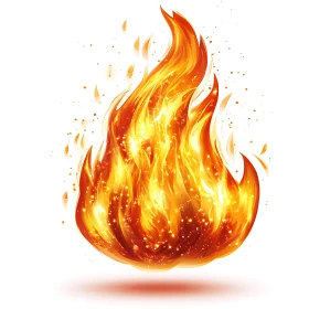 Floating Fiery Blaze with Swirling Flames