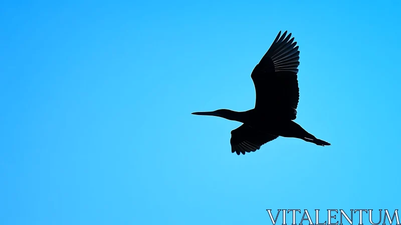 Soaring Bird Against Azure Sky AI Image