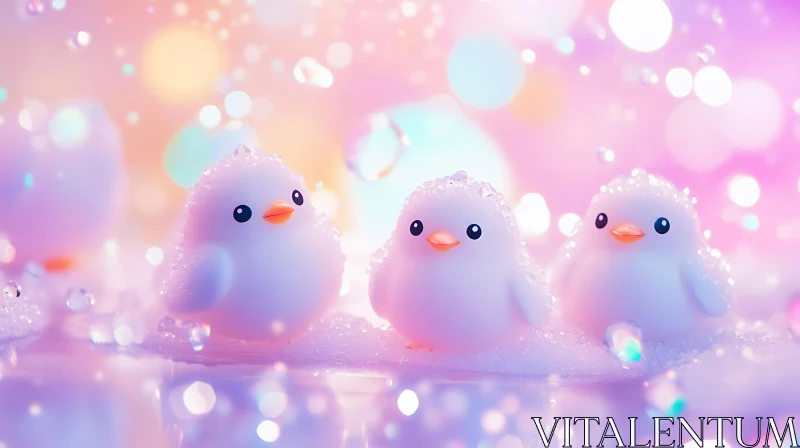 Pastel Chicks Portrait AI Image