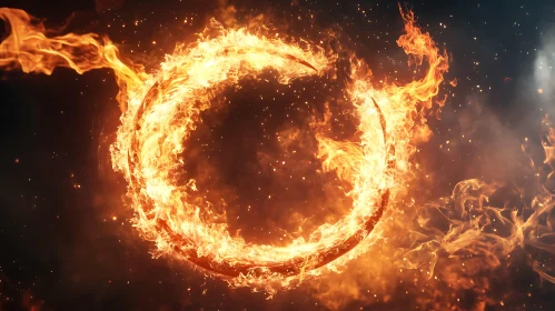 Blazing Circular Flame in the Dark