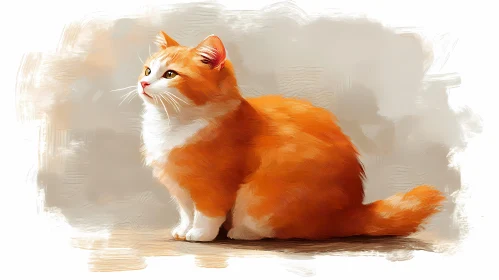 Artistic Portrait of an Orange Cat