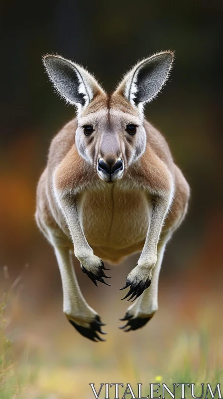 Leaping Kangaroo in Nature AI Image