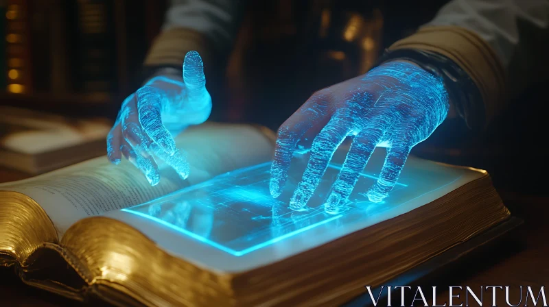 AI ART Mystical Book with Luminous Touch