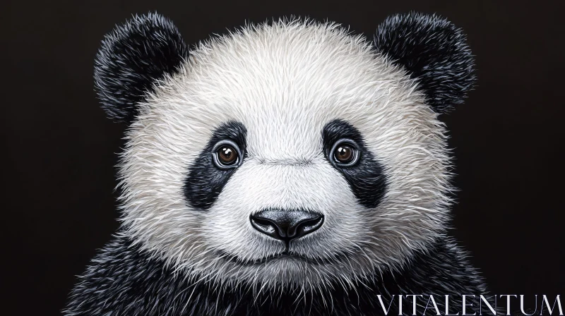 Panda Face in Detail AI Image