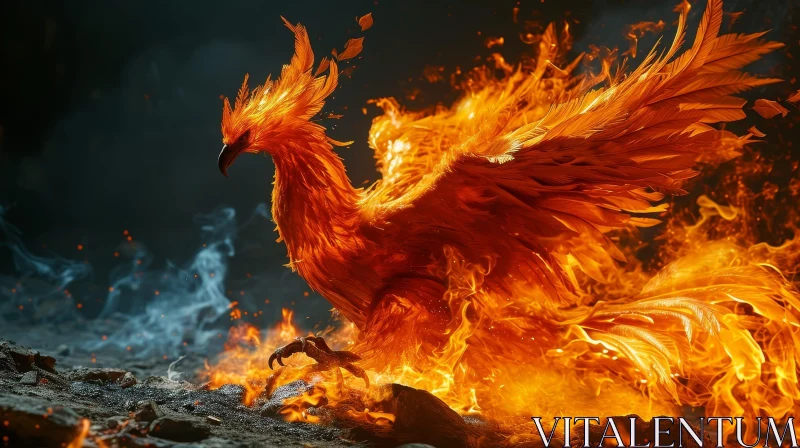 Phoenix Rising from the Ashes - A Powerful Symbol of Hope and Renewal AI Image