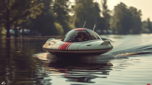 Retro-Futuristic Automobile Driving on Water | National Geographic Photo
