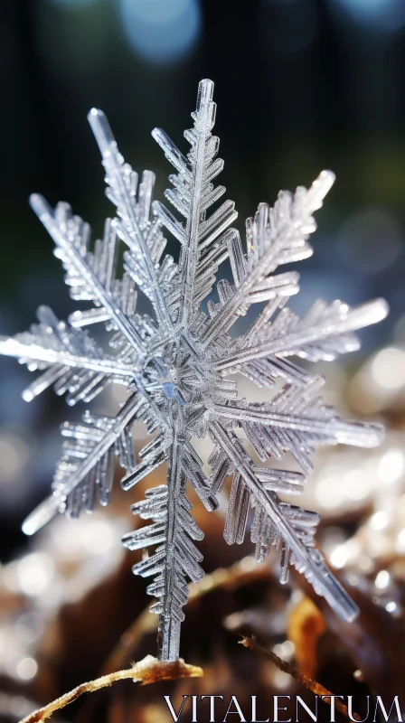 Silver Snowflake: A Macro Photography Masterpiece AI Image