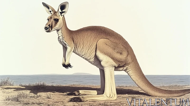 AI ART Kangaroo in Natural Habitat