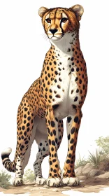 Graceful Cheetah on Rocky Terrain