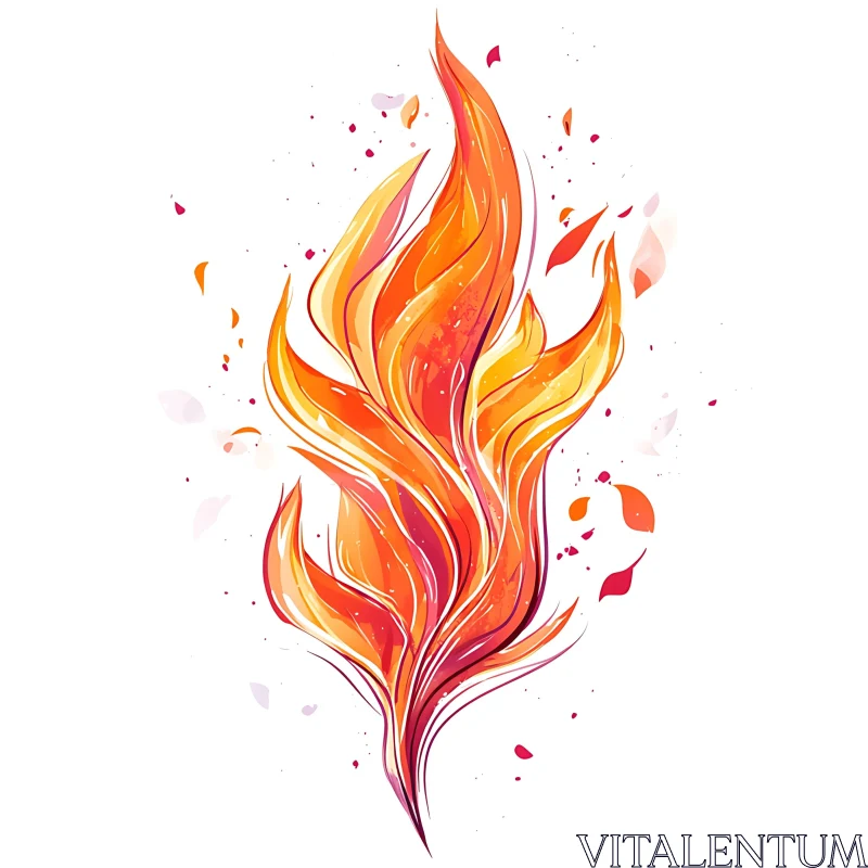 Vivid Flame Art Design AI Image