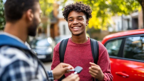 Happy Teen with New Car Keys