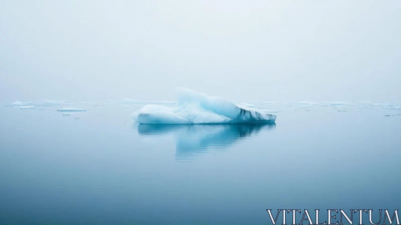 AI ART Iceberg on Serene Waters