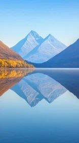 Mountain Landscape with Perfect Lake Reflection