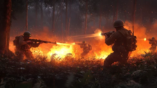 Warriors in Burning Woods