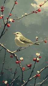 Springtime Blossom Bird Artwork