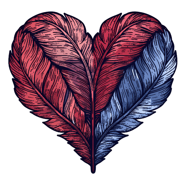 Feather Heart Design POD Design