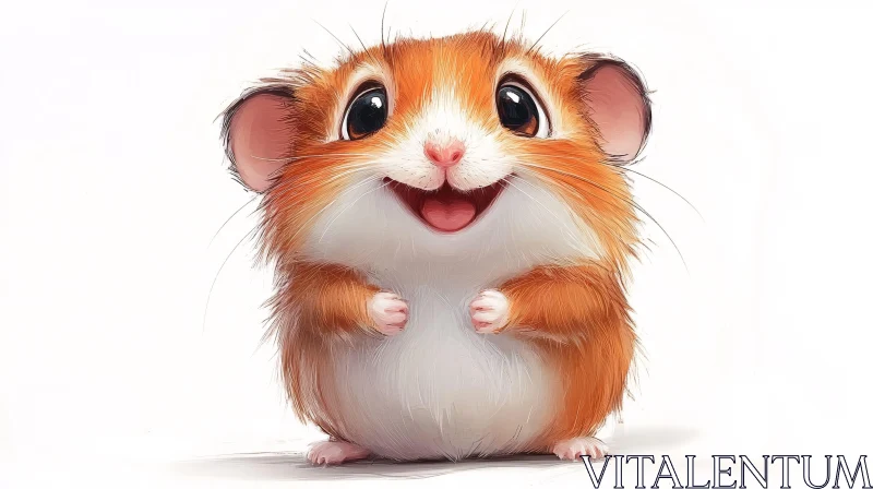 AI ART Charming Hamster Drawing