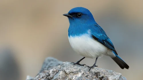 Vibrant Blue Bird on a Rock