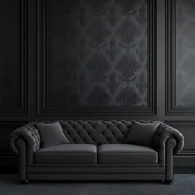 Elegant Interior Design with Black Leather Sofa