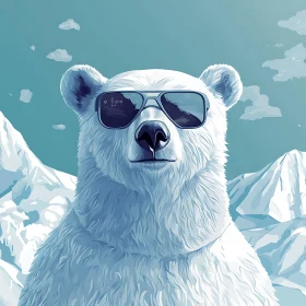 Cool Polar Bear Portrait with Shades