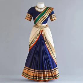 Classic Indian Dress with Ornate Belt