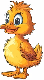 Adorable Animated Duck Illustration