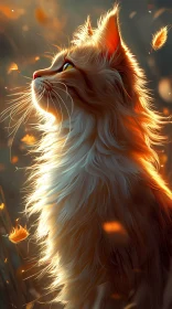 Cat and Autumn Sunset
