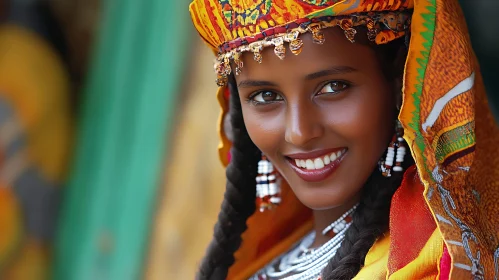 Portrait of a Woman in Ethnic Dress