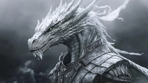 Monochrome Dragon in Armor