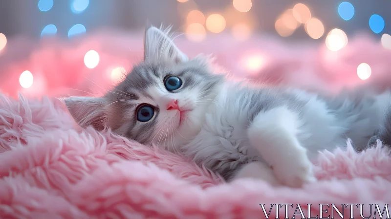 Cute Fluffy Kitten AI Image