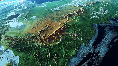 Geographic Landform Aerial Perspective