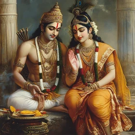 Elegant Indian Gods Portrait